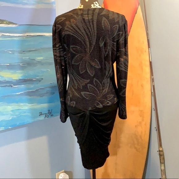 Vtg. Frances La Vie,Draped at the Hips, Gorgeous Printed Bodice, Cocktail Dress - Picture 8 of 11